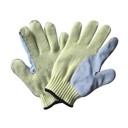 Aramid cut resistant leather gloves